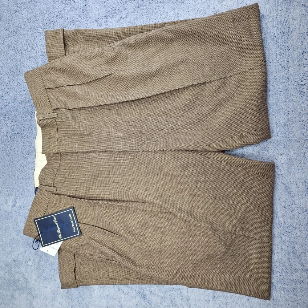 Vintage Polo Ralph Lauren Hayward Pants Mens 34x30 Houndstooth Pleated Cuffed